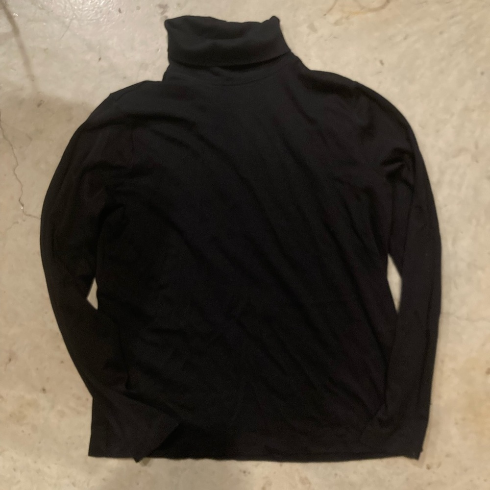 L.L. Bean small Pima cotton thick black turtleneck